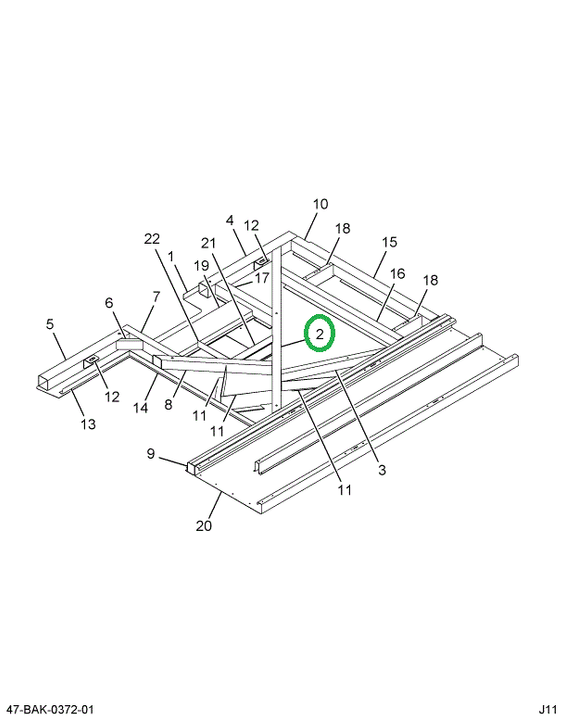 2227399C2 Support Floor Front 70.70 Inch