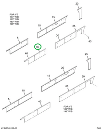 2227549C3 Skirt, 3 Bow Lower Rear Left