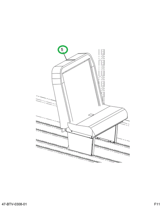2227735C91 Seat, 2- Leg Left