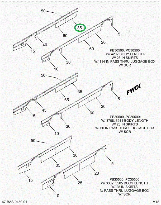2227766C1 SKIRT  AFT OF FWD WHEEL POCKET