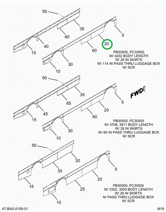 2227767C1 SKIRT  AFT OF FWD WHEEL POCKET