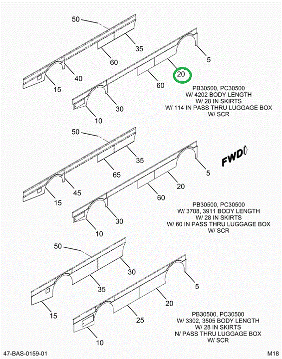 2227769C1 SKIRT  AFT OF FWD WHEEL POCKET