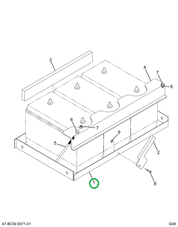 2228015C2 TRAY  BATTERY BOX  STANDARD