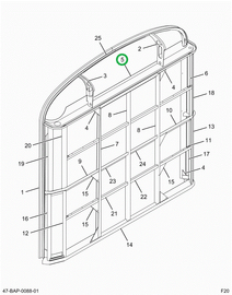 2228153C2 Header, Fr Rear W/flush Evapor