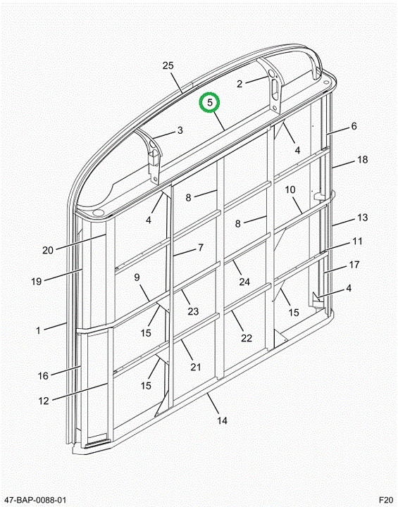 2228153C2 Header, Fr Rear W/flush Evapor