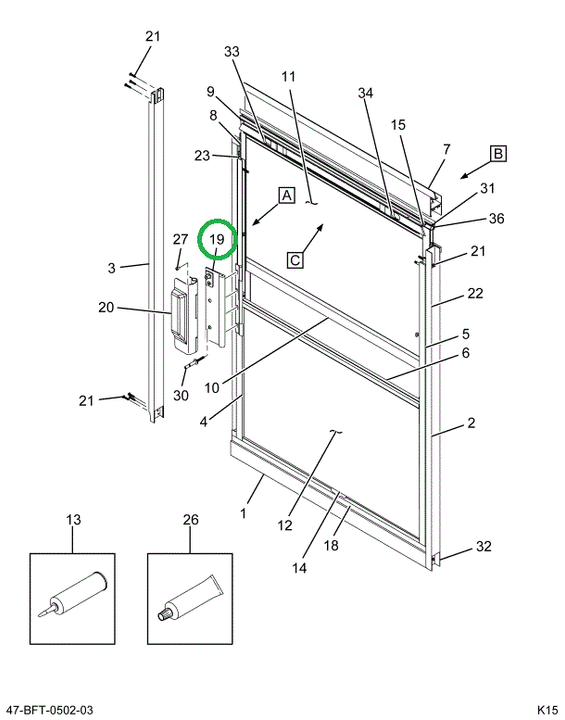 2228202C1 SHIM  MOUNT  VERTICAL KO WINDO