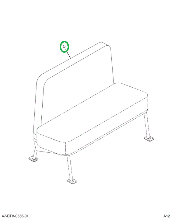 2228513C91 Seat, 4- Leg R 3pt 39 Inch 42v