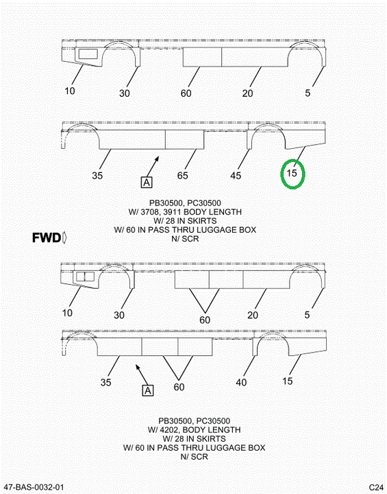2228687C1 Skirt, Bus Body, Lower Rear, L