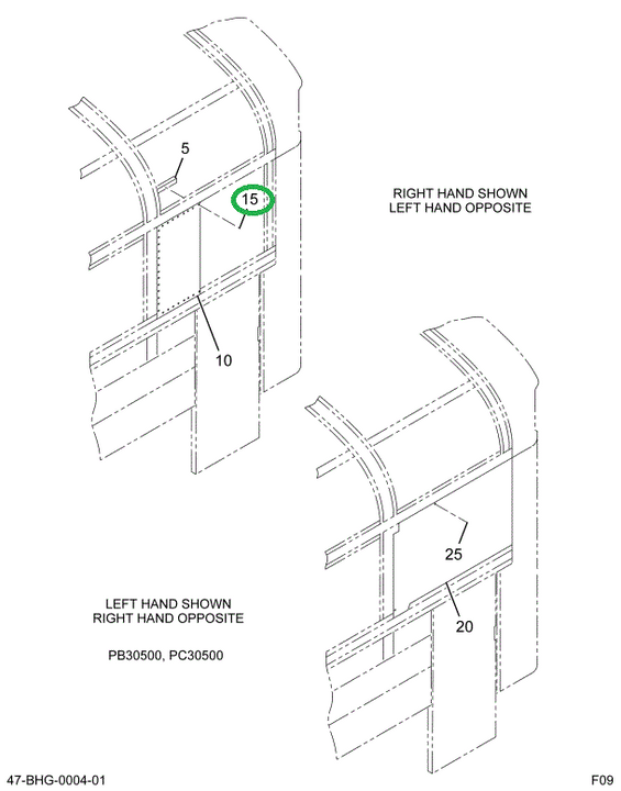 2228901C2 PANEL, BUS BODY, LEFT HAND RE