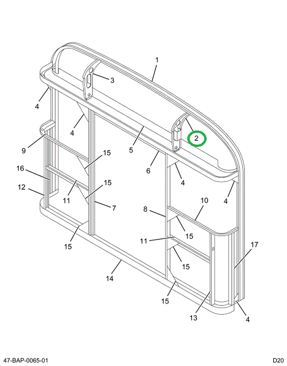 2229037C3 Brace Assembly Rear R Flush Ev