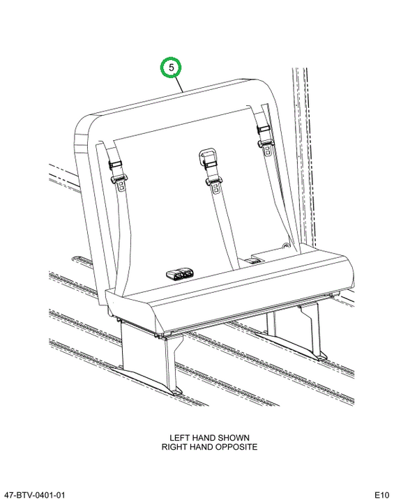 2229166C92 Seat, Left Hand 3pt 39 4leg Tr