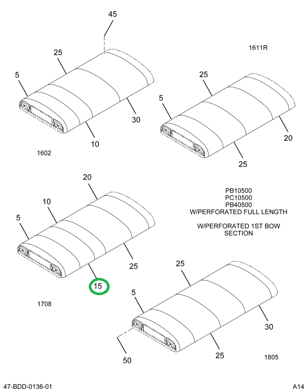 2229203C2 Lining, Over Head, Bus Body, S