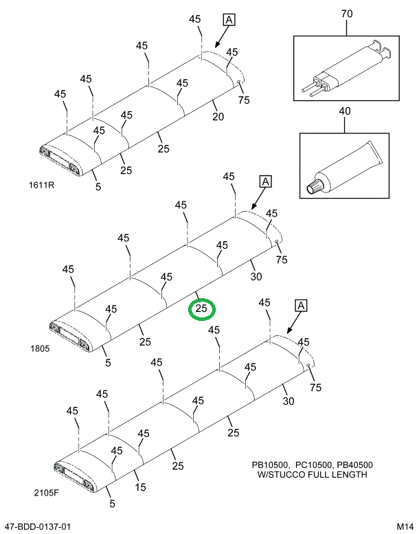 2229422C4 Lining, Over Head, Bus Body, S