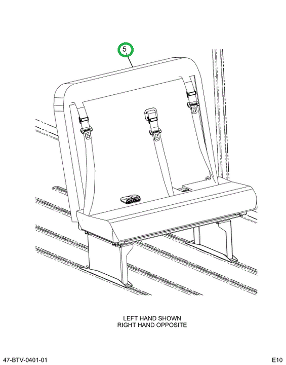 2229755C92 Seat, Right Hand 3pt 39 4leg T