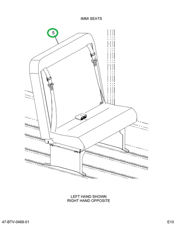 2230695C92 Seat, Right Hand 3-pt 36 4leg