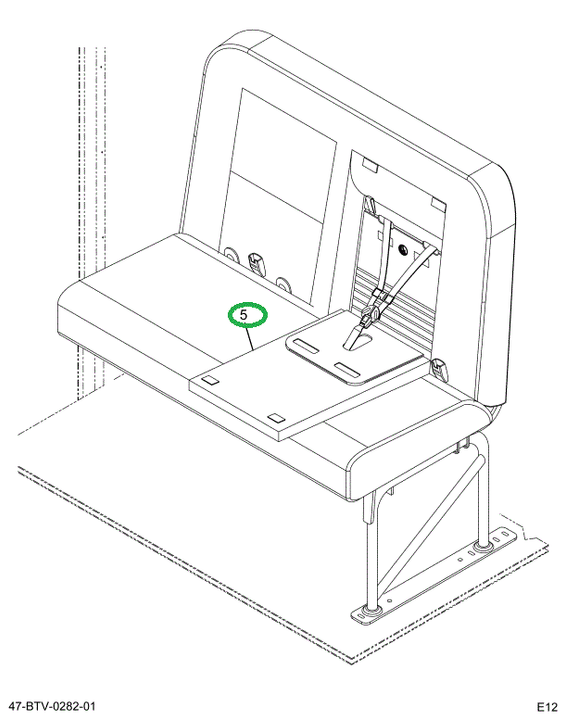 2232015C92 Seat, Left Hand Cr 39 2leg Wal