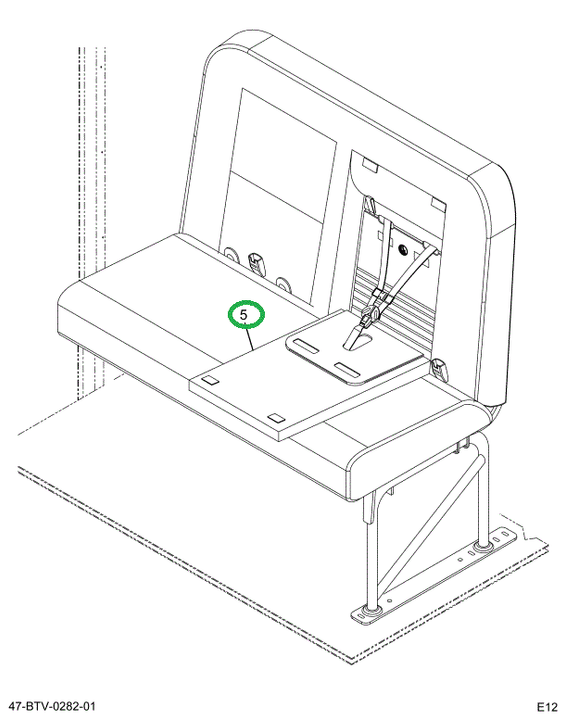 2232016C92 Seat, Left Hand Cr 39 2leg Wal