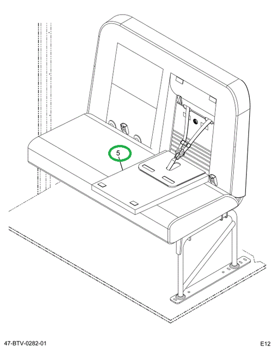 2232023C92 Seat, Left Hand Cr 39 2leg Wal