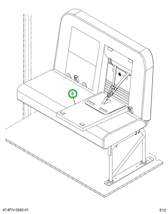 2232040C92 Seat, Left Hand Cr 39 2leg Wal