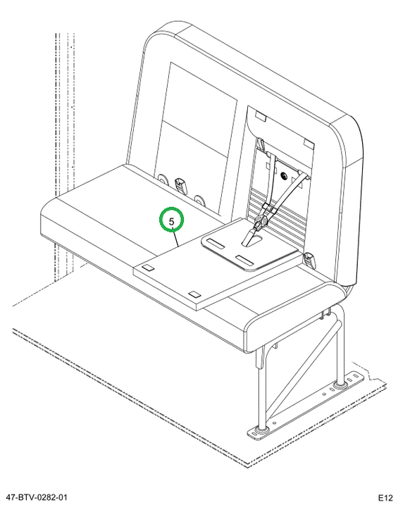 2232046C92 Seat, Right Hand Cr 39 2leg Wa