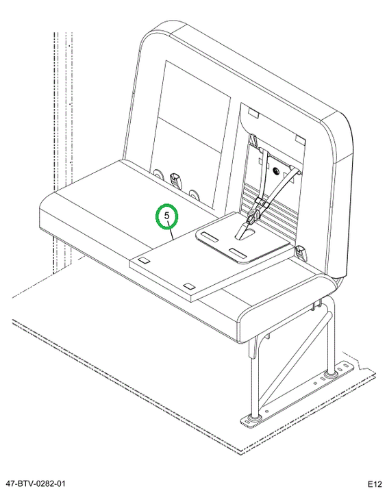 2232190C92 Seat, Left Hand Cr/ucra 39 2le