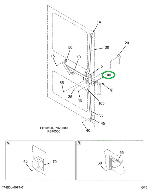 2232340C2 STRIKER, LATCH , EMERGENCY DOO