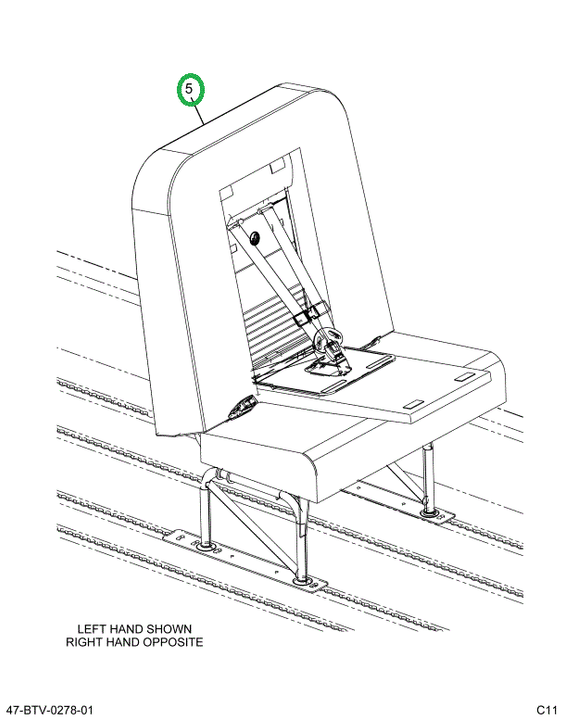 2232434C92 Seat, Right Hand Cr 30 4leg Tr