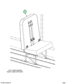 2232842C92 Seat, Left Hand 3pt 30 4leg Tr
