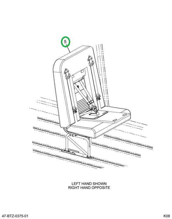 2233333C91 Seat, Right Hand 3pt/cr 30 2le