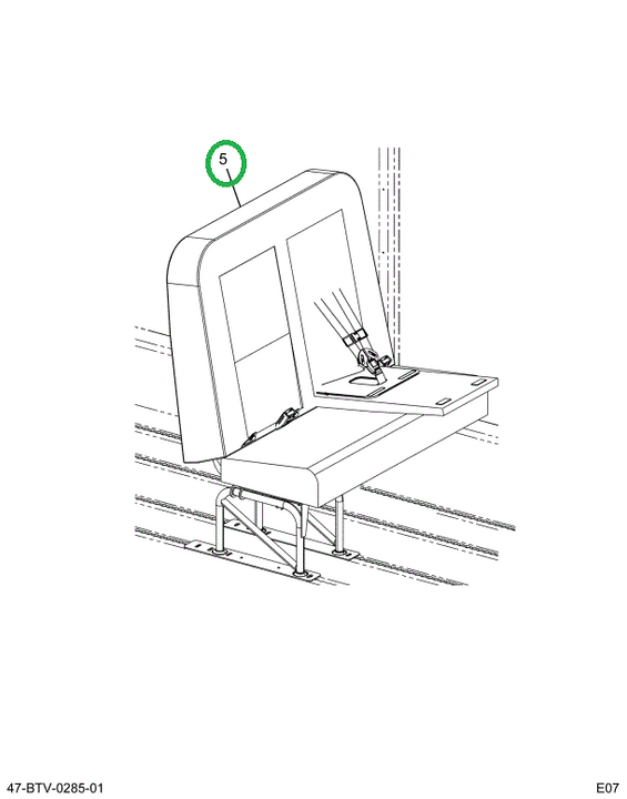 2233377C91 Seat Left Hand Cr 45 4leg Wall
