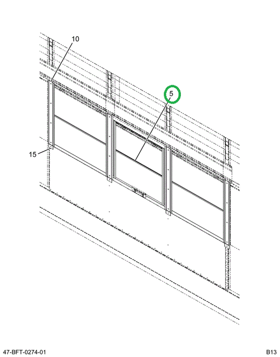 2233778C92 WINDOW, PASS KICK OUT , ASSY V