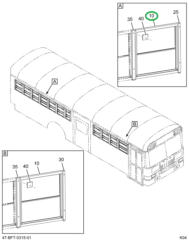 2233851C94 WINDOW, PASS SPLIT SASH , ASSY