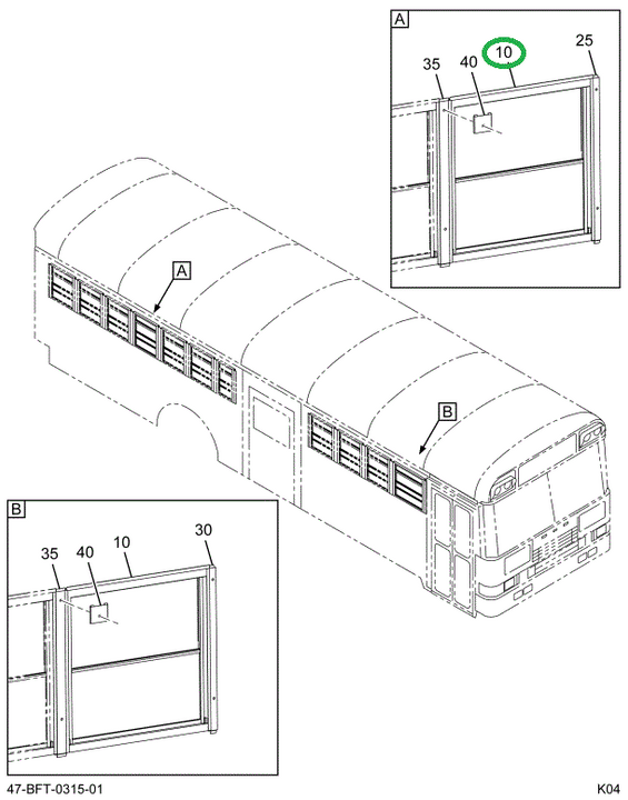2233851C94 WINDOW, PASS SPLIT SASH , ASSY