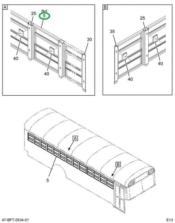 2233962C97 WINDOW, PASS SPLIT SASH, BUS B