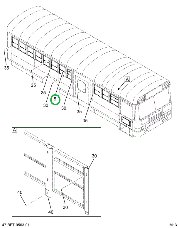2233963C94 WINDOW, PASS SPLIT SASH , ASSY