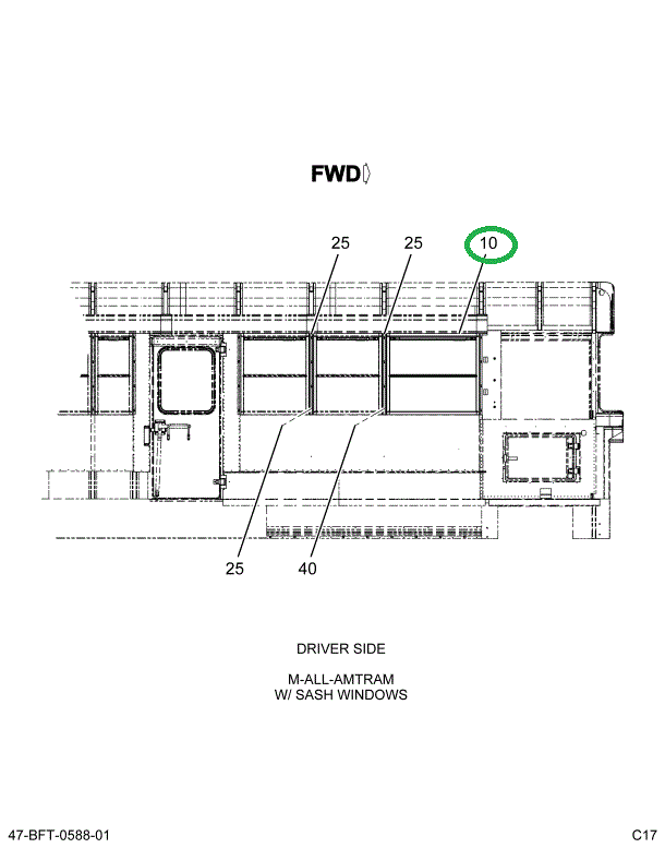 2233981C96 WINDOW, STORM, BUS BODY , ASSY