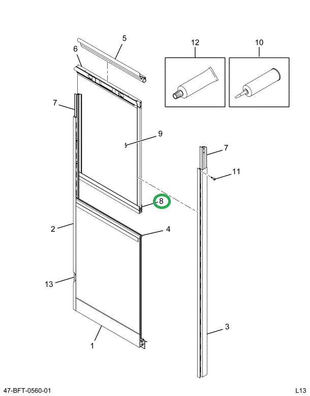 2234041C3 Extrusion, Aluminum Window Sli