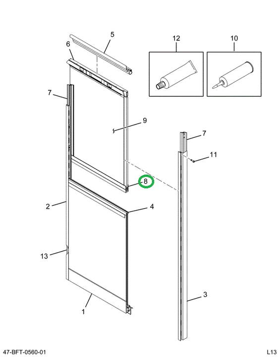 2234041C3 Extrusion, Aluminum Window Sli