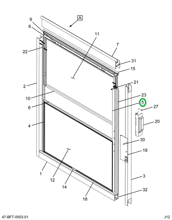 2234066C1 EXTRUSION, ALUMINUM , VERTICAL