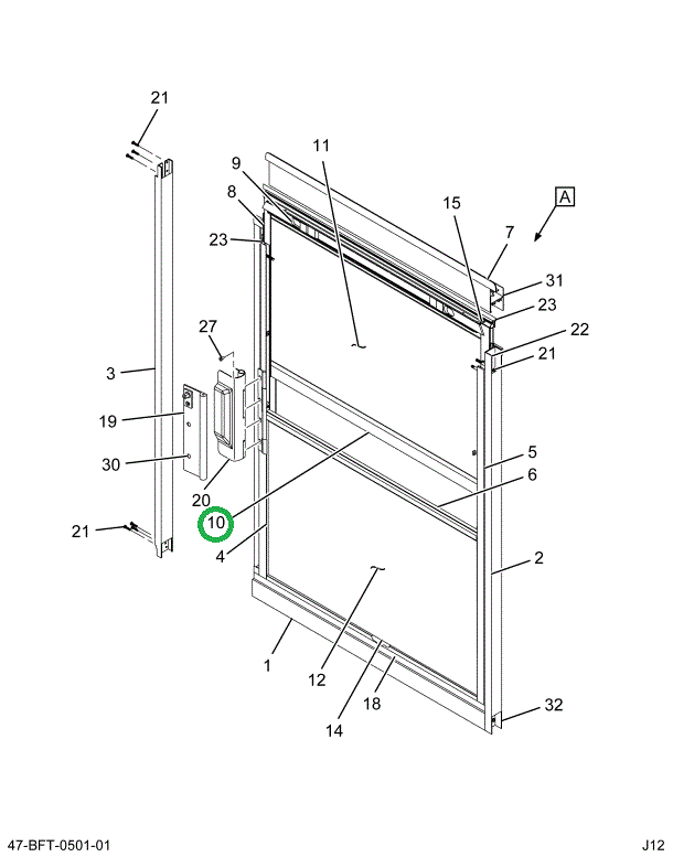 2234078C3 EXTRUSION  ALUMINUM  K/O INNER