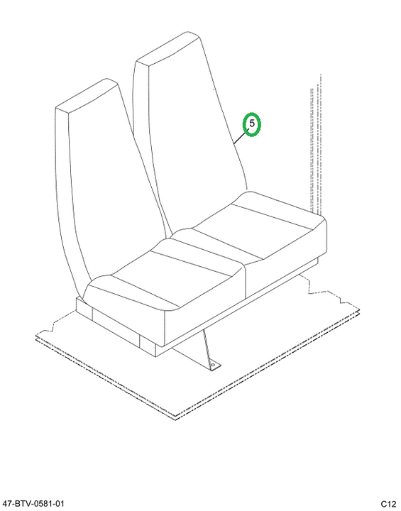 2234875C92 Seat, Left Hand, Bus Body, Lev