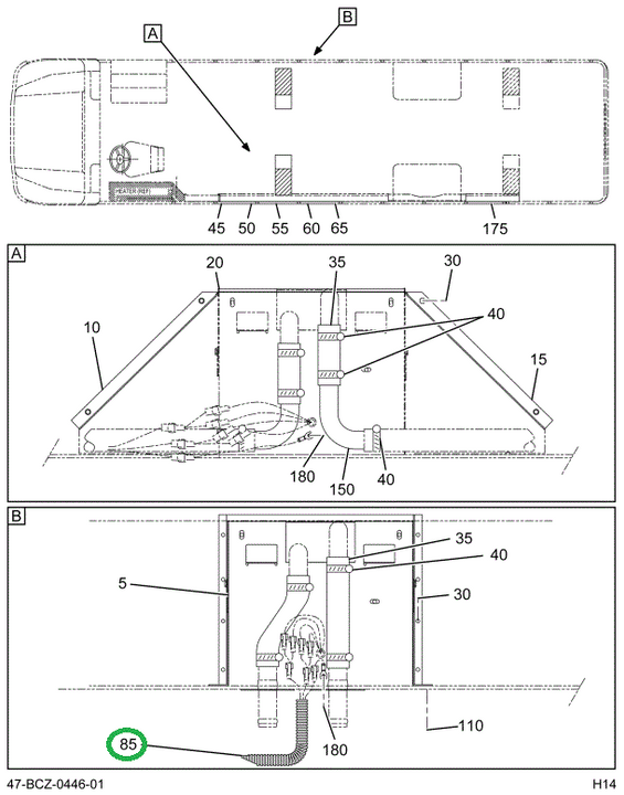 2235376C91 Harness, Aux Heater, 1st/2nd P