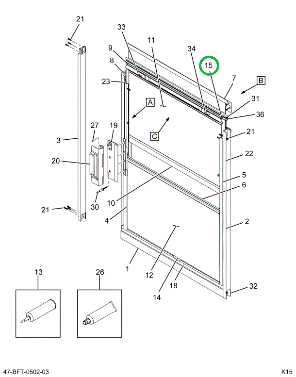 2237220C2 Extrusion, Aluminum, Vertical