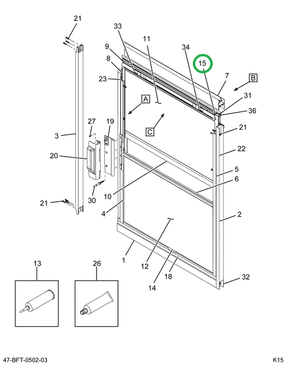 2237220C2 Extrusion, Aluminum, Vertical