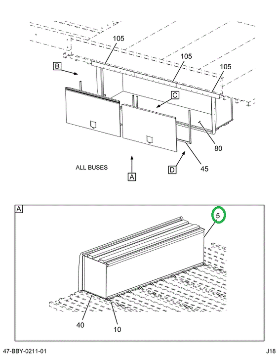2237311C94 BOX, BUS BODY, ASSY LUGGAGE 11