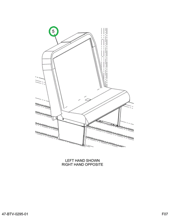 2237402C91 Seat, Right Hand Cr 39 5leg Tr