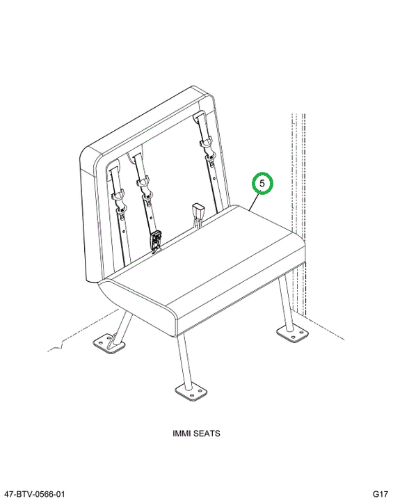 2238666C91 Seat, Left Hand, 39 Gen4 3pt 4