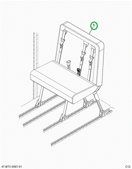 2238677C91 Seat, Right Hand, 39 Gen4 3pt
