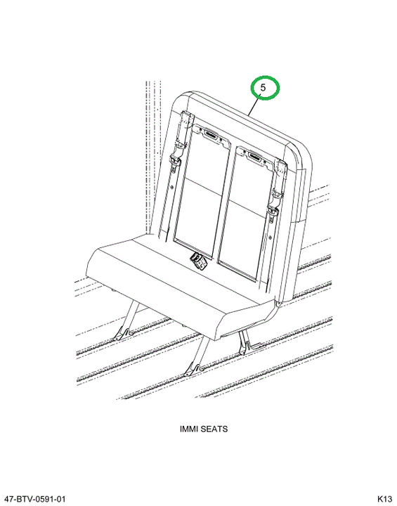 2238808C91 Seat, Rh, 36 Gen4 3pt 42kvr B