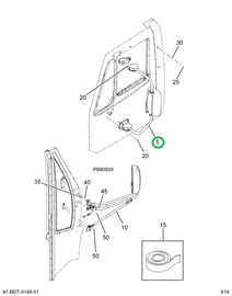 2239134C92 Mirror, Rearview, Ext Rosco Bk